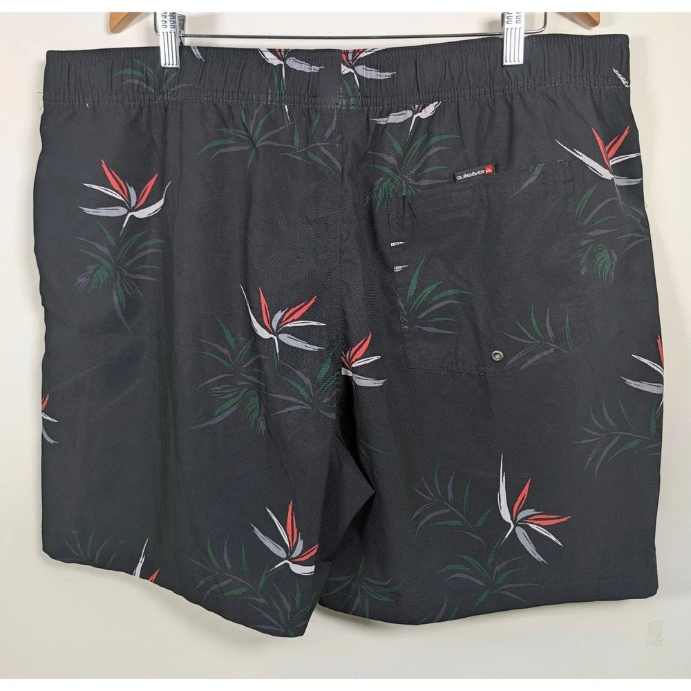 Quiksilver Mens Board Shorts Floral Bird of Paradise Black XXL